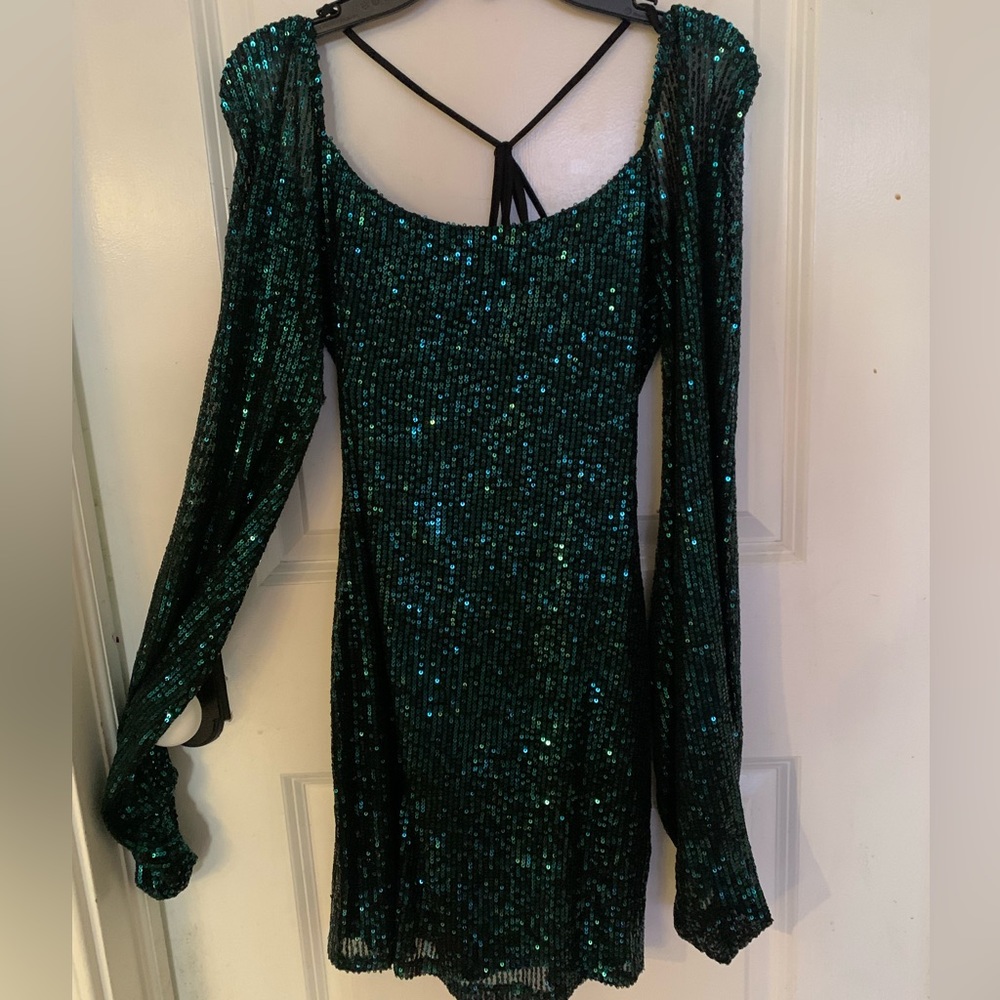 lucy in the sky green sequin dress